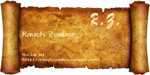 Rauch Zombor névjegykártya